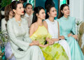 Hoa hậu Khánh Vân rạng rỡ trong trang phục áo dài tại sự kiện tôn vinh văn hoá Việt hậu tung dàn dâu phụ